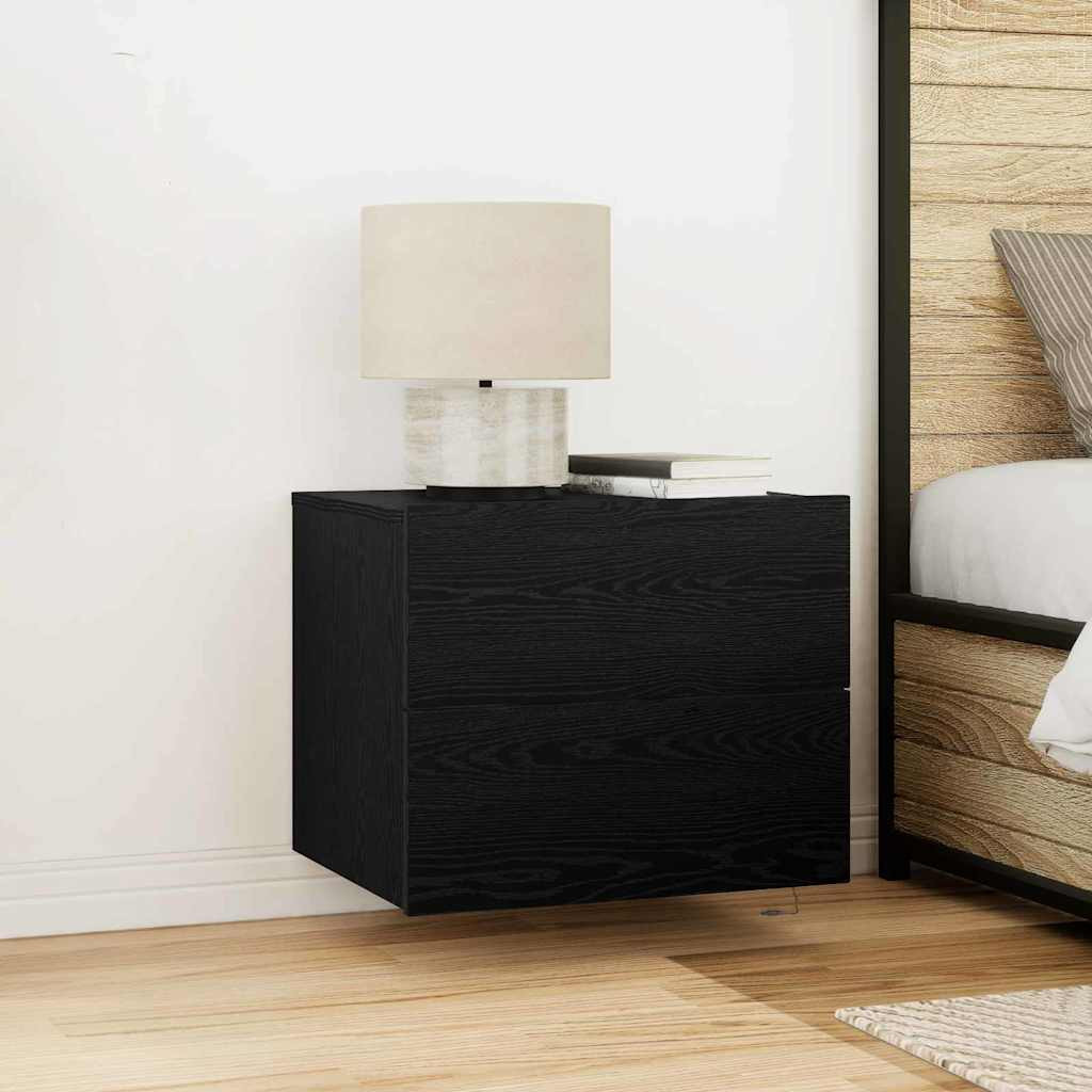vidaXL Nachttisch Schwarz Eichen-Optik 50 x 39 x 41 cm Holzwerkstoff