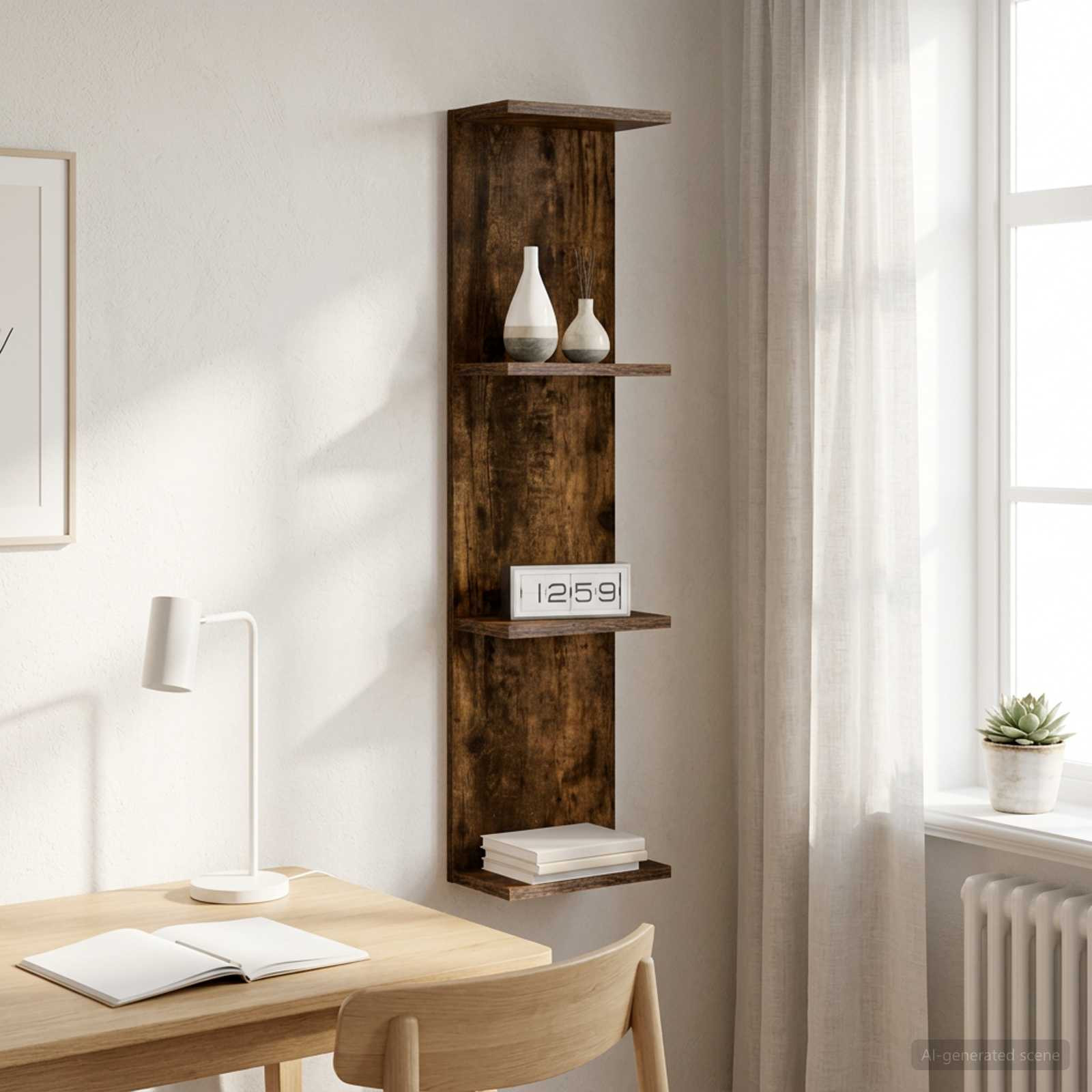 vidaXL Wandregal Raucheiche 25 x 15 x 100 cm Holzwerkstoff