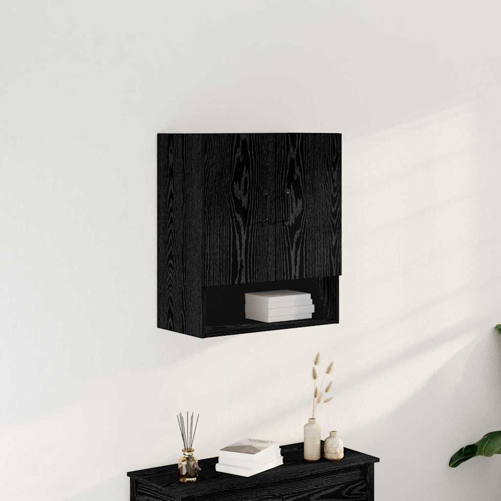 vidaXL Wandschrank Schwarz Eichen-Optik 60 x 30 x 70 cm Holzwerkstoff
