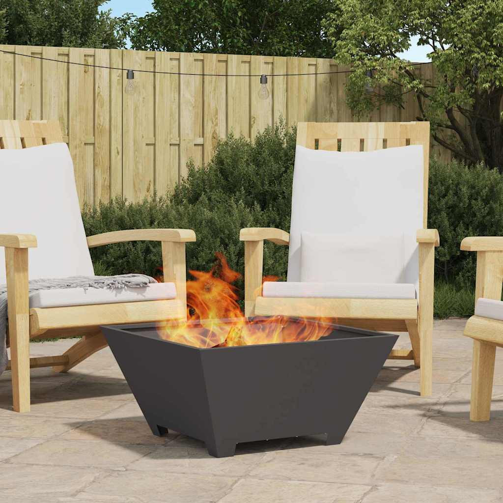 vidaXL Feuerstelle Schwarz 60 x 60 x 30 cm Wetterfeststahl