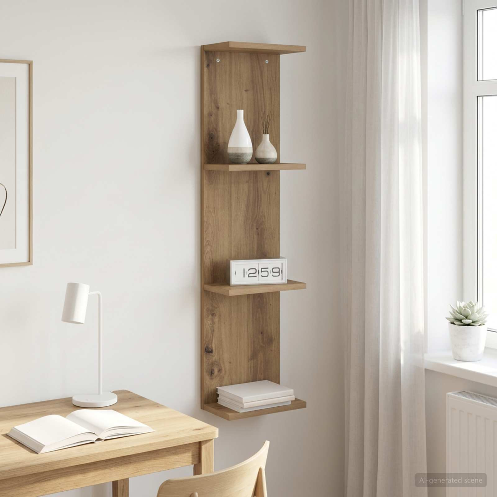 vidaXL Wandregal Artisan-Eiche 25 x 15 x 100 cm Holzwerkstoff