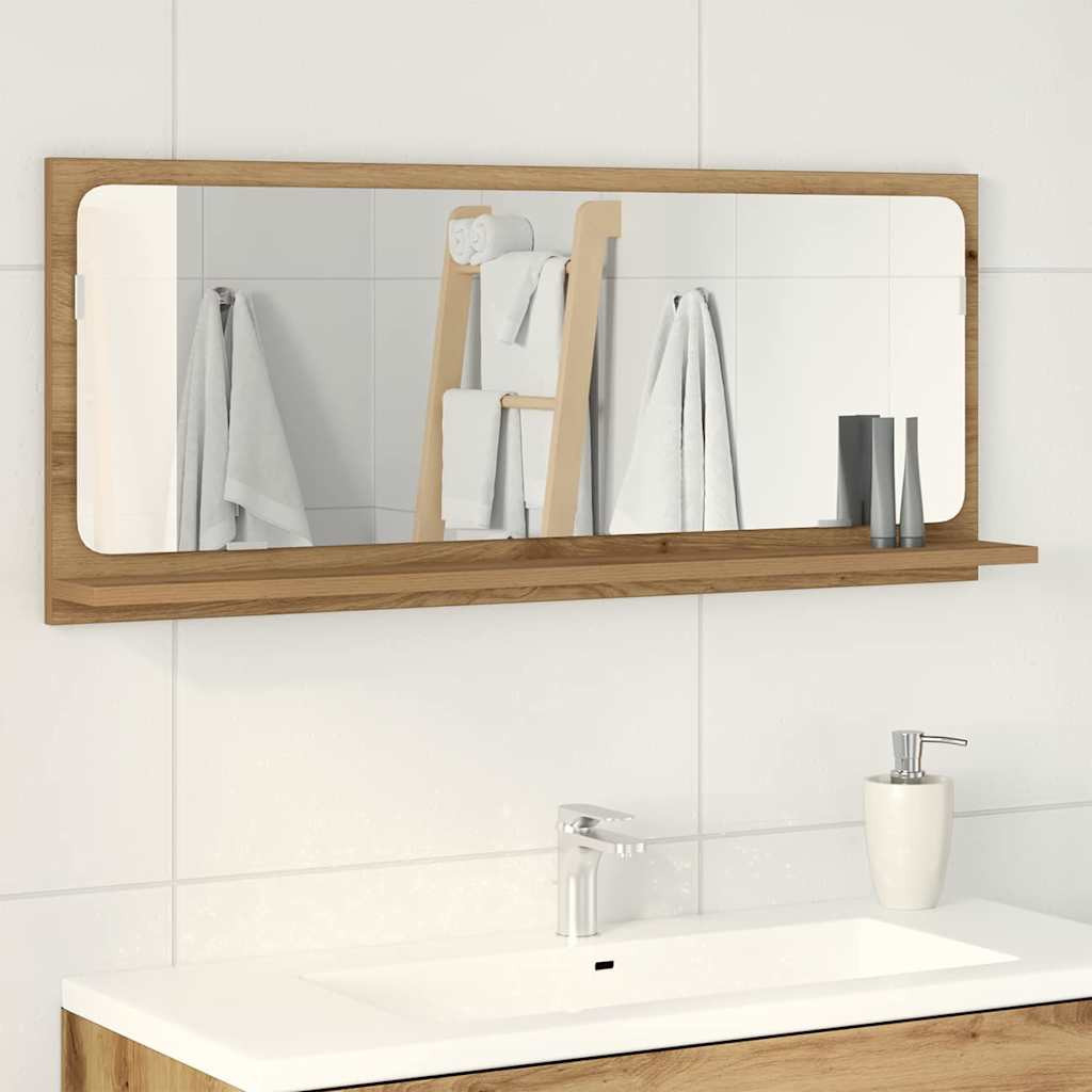 vidaXL Spiegelablage Artisan-Eiche 90 x 10,5 x 37 cm Holzwerkstoff