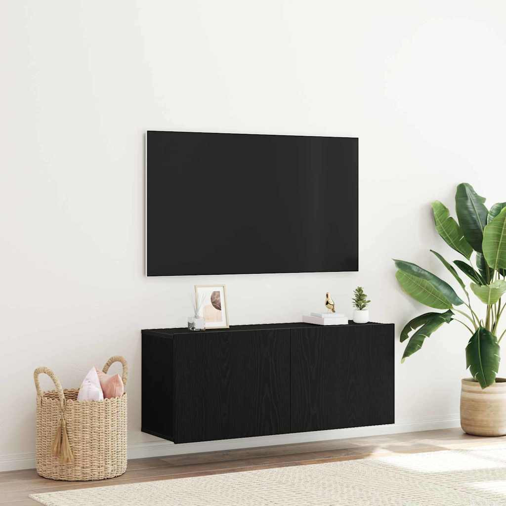 vidaXL TV-Schrankset 100 x 30 x 41 cm Schwarz Eichen-Optik