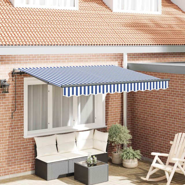 vidaXL Einziehbare Markise Blau 250 x 200 cm Stoff