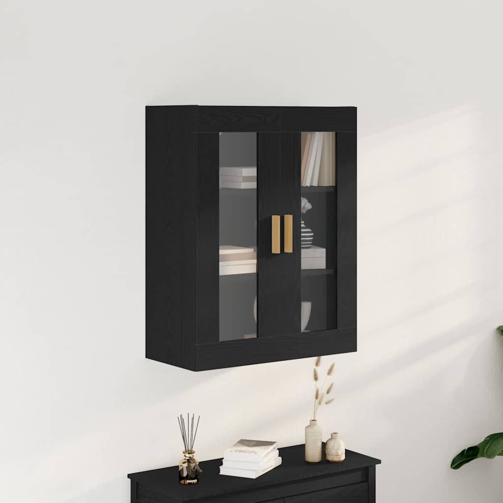 vidaXL Wandschrank Wandmontiert Schwarz Eichen-Optik 69,5 x 34 x 90 cm