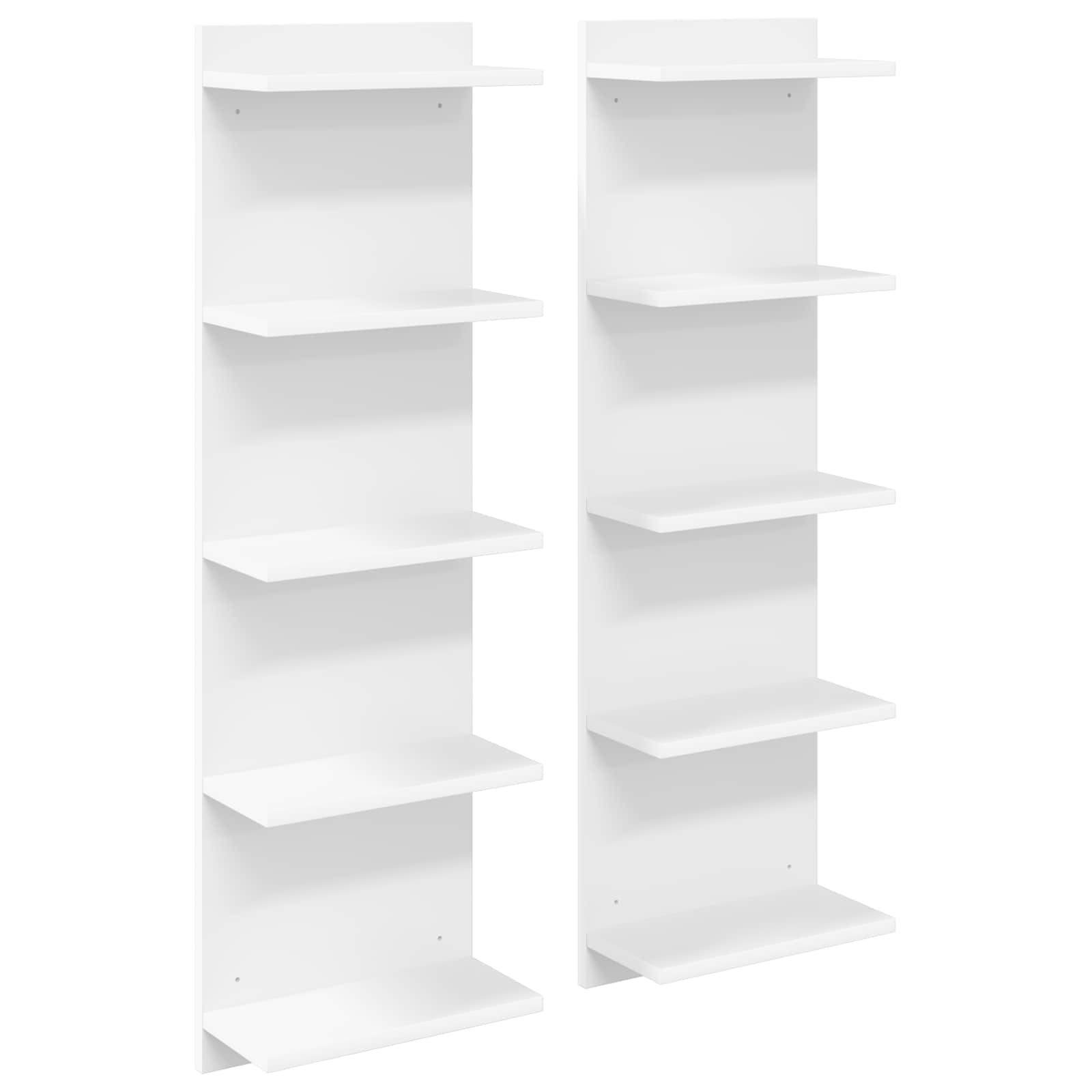 vidaXL Wandregal 2 pcs Weiß 30 x 15 x 100 cm Holzwerkstoff