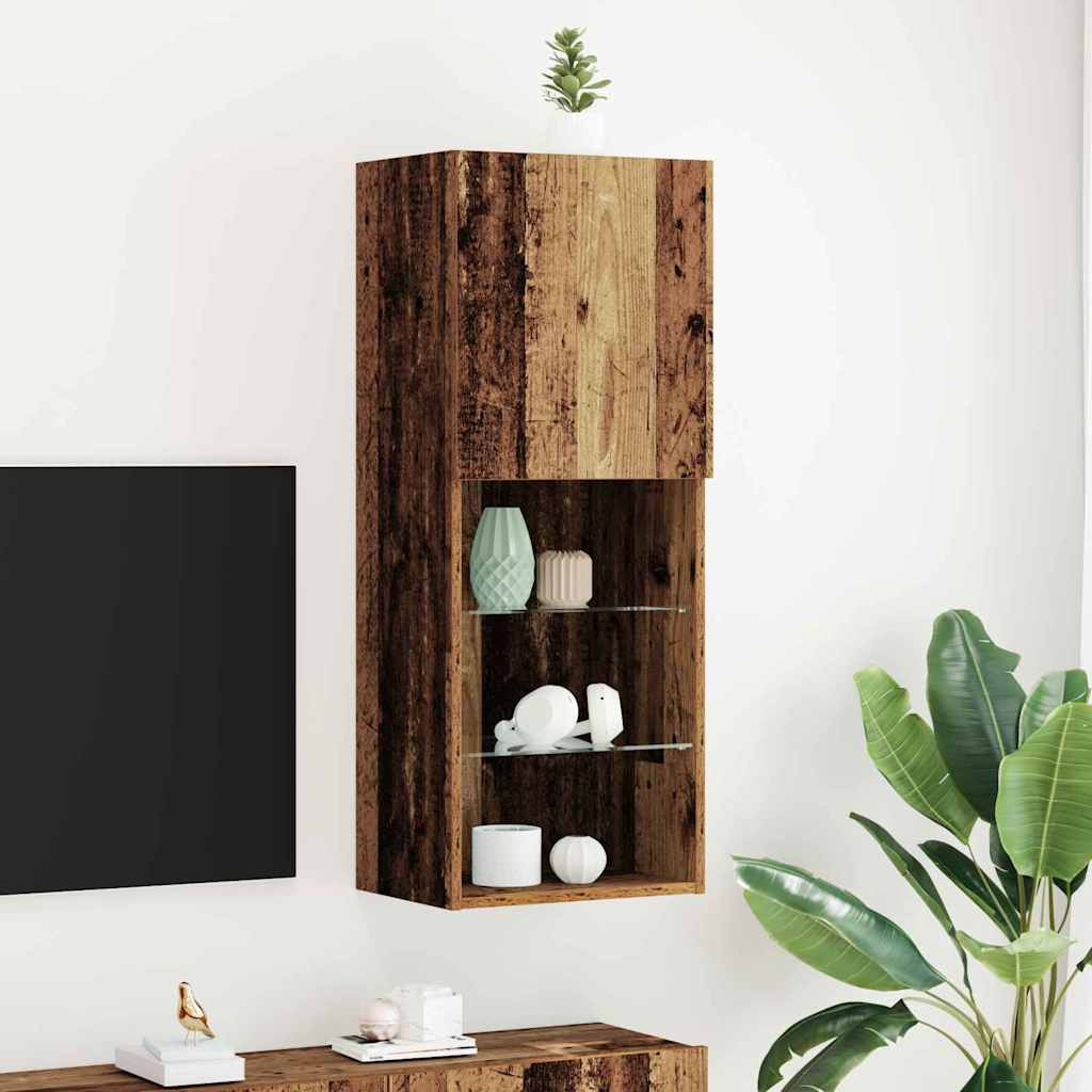vidaXL TV-Schrankset mit LED Altholz 40,5 x 30 x 102 cm Holzwerkstoff