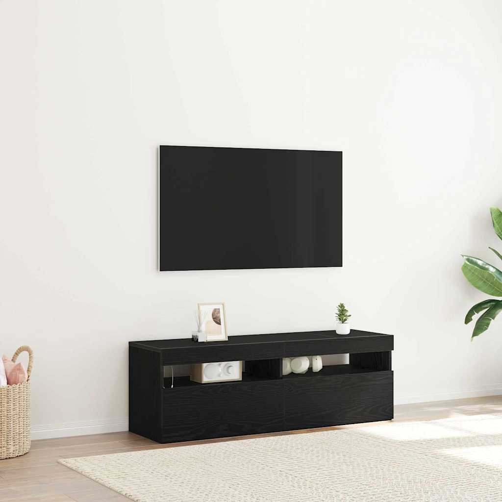 vidaXL TV-Schränk Schwarz Eichen-Optik 120 x 35 x 40 cm Holzwerkstoff