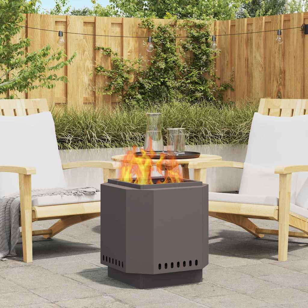 vidaXL Rauchfreie Feuerstelle Schwarz 48 x 48 x 51 cm Wetterfeststahl
