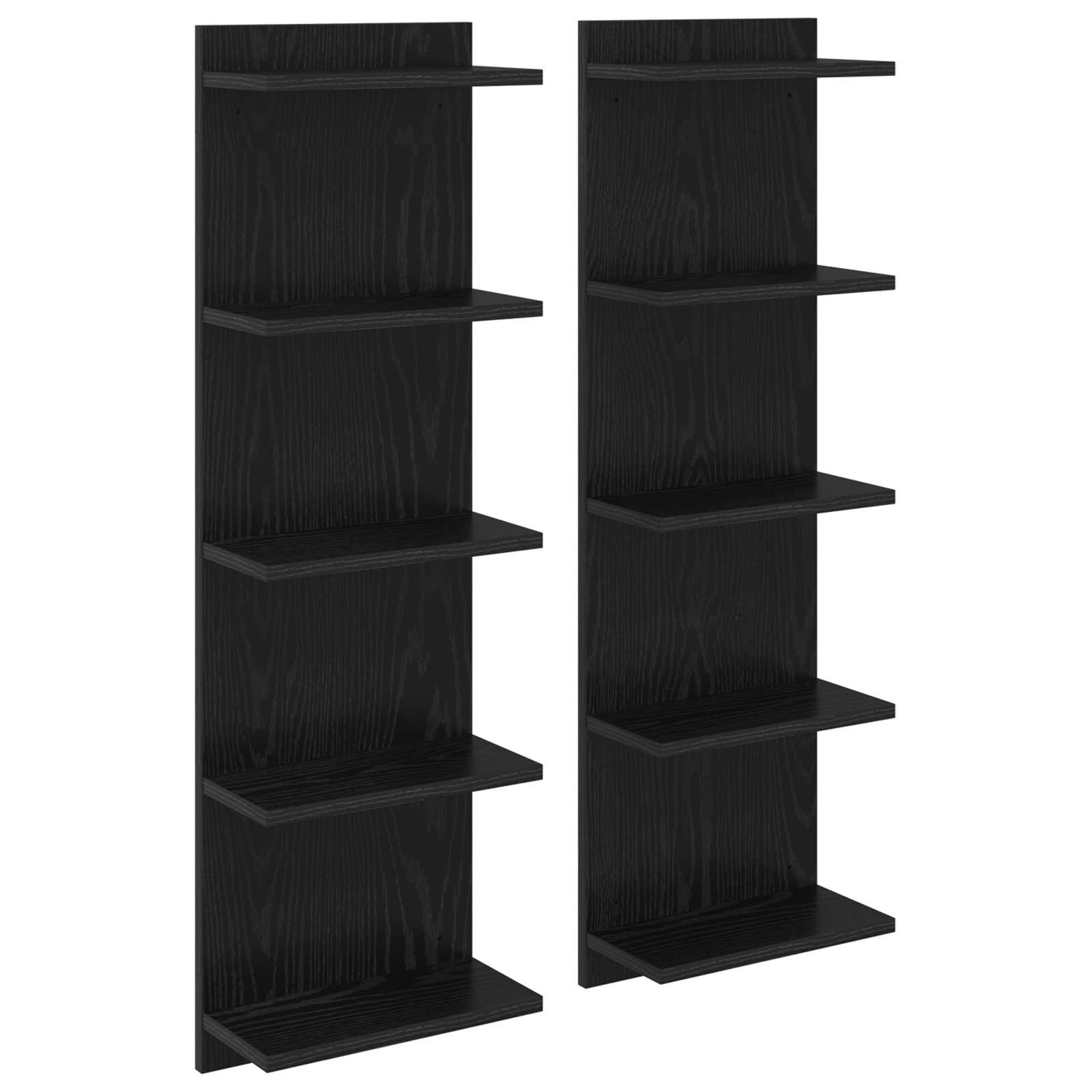 vidaXL Wandregal 2 pcs Schwarze Eiche 30 x 15 x 100 cm Holzwerkstoff