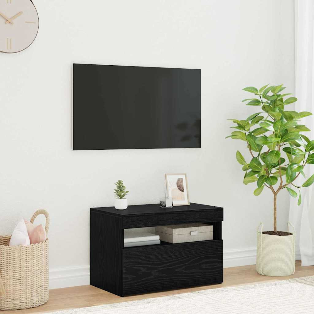 vidaXL TV-Schränk Schwarz Eichen-Optik 60 x 35 x 40 cm Holzwerkstoff
