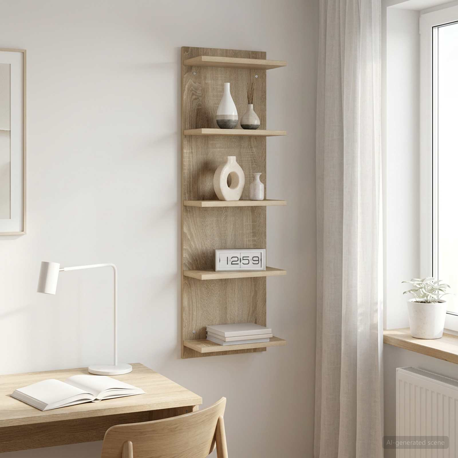 vidaXL Wandregal Sonoma-Eiche 30 x 15 x 100 cm Holzwerkstoff