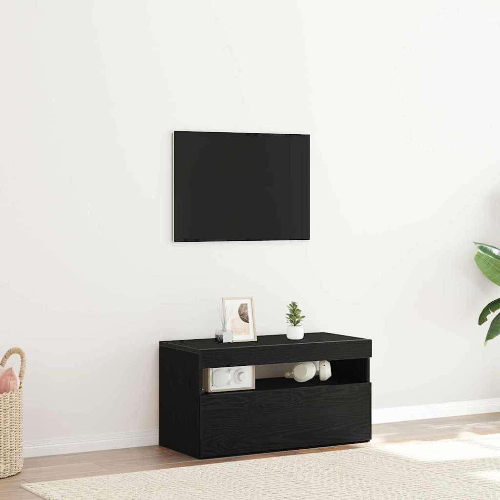 vidaXL TV-Schränk Schwarz Eichen-Optik 75 x 35 x 40 cm Holzwerkstoff