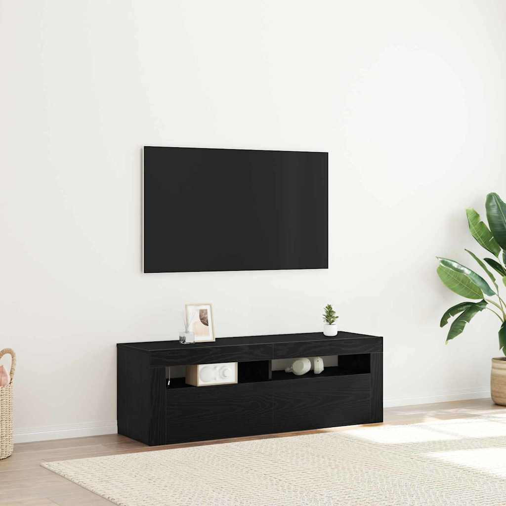 vidaXL TV-Schränk Schwarz Eichen-Optik 120 x 35 x 40 cm Holzwerkstoff