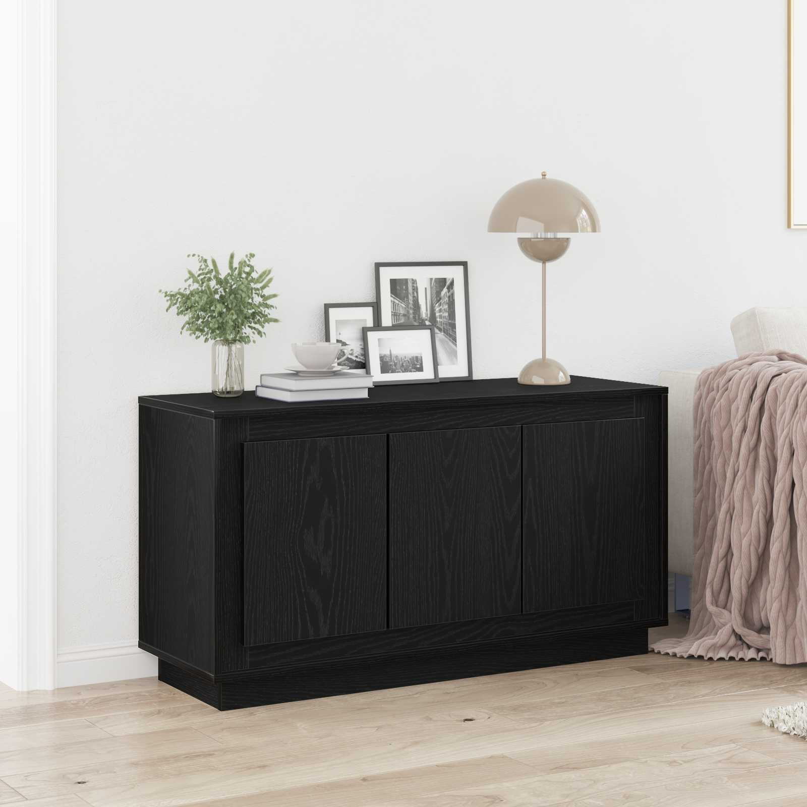 vidaXL Sideboard Schwarz Eichen-Optik 102 x 35 x 55 cm Holzwerkstoff