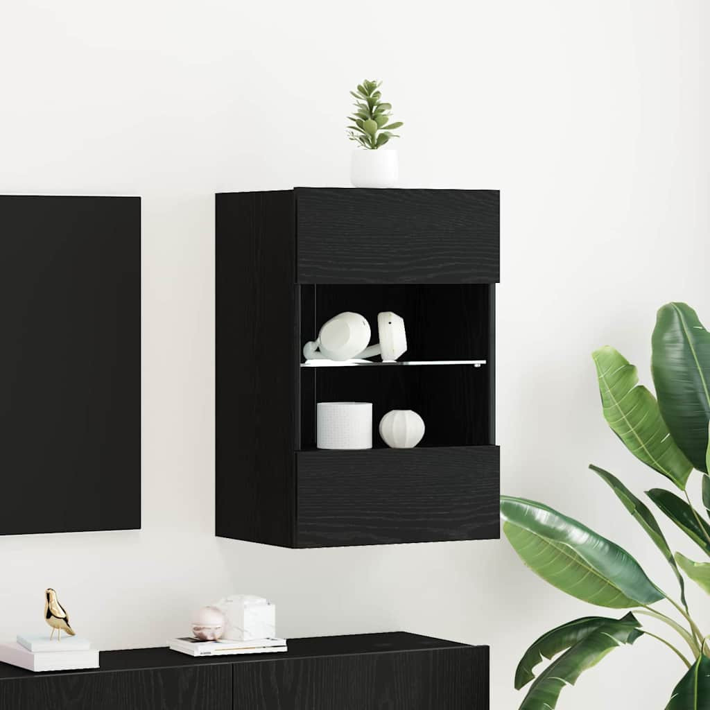 vidaXL TV-Schrankset 2 pcs Schwarz 40 x 30 x 60,5 cm Holzwerkstoff
