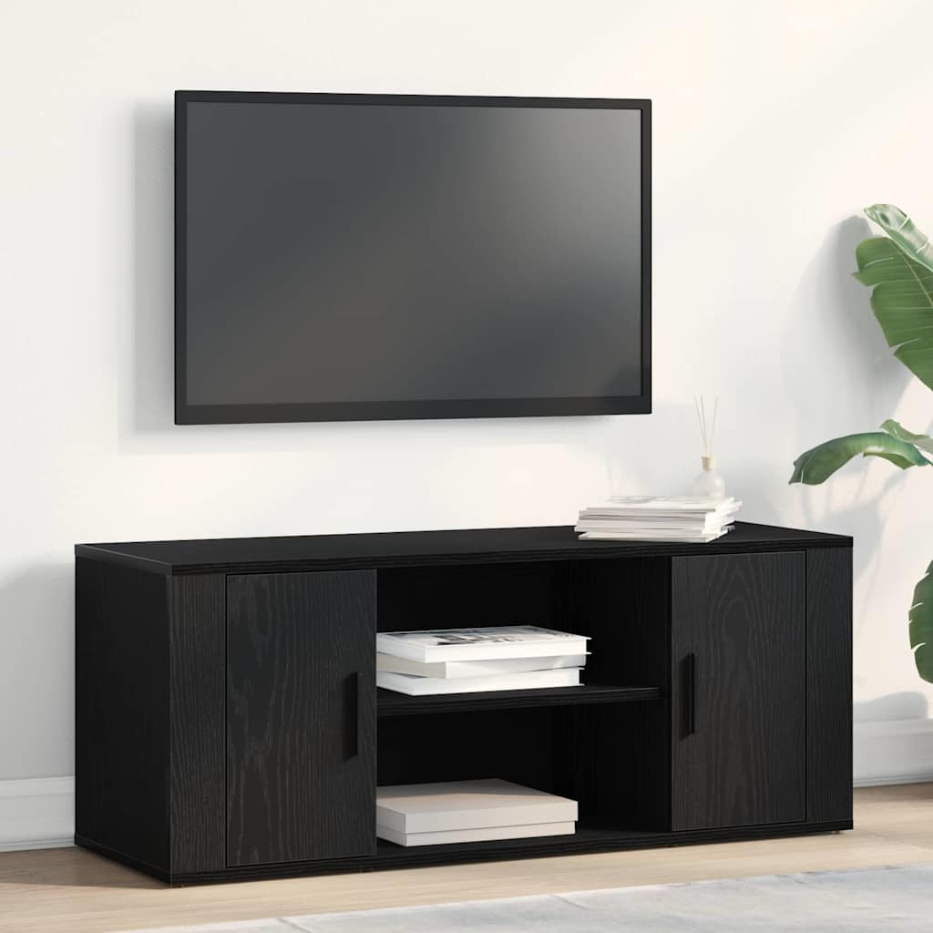 vidaXL TV-Schränk Schwarz Eichen-Optik 100 x 35 x 40 cm Holzwerkstoff