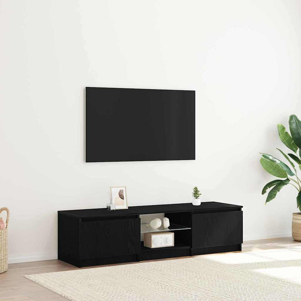 vidaXL TV-Schränk Schwarz Eichen-Optik 140 x 38,5 x 36 cm