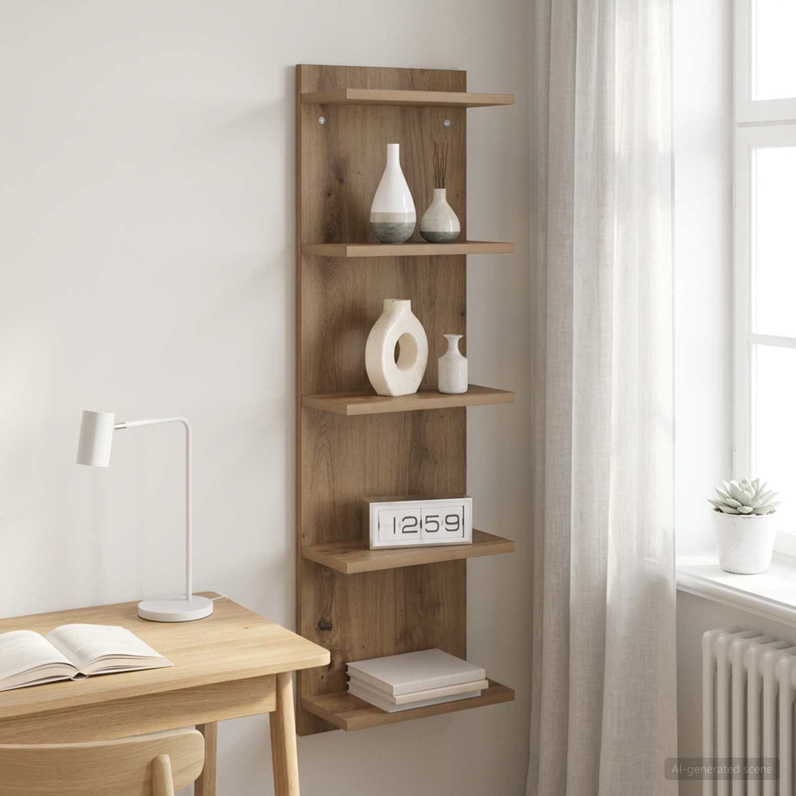 vidaXL Wandregal Artisan-Eiche 30 x 15 x 100 cm Holzwerkstoff