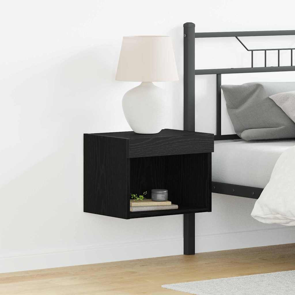 vidaXL TV-Schrankset mit LED Schwarz Eichen-Optik 40 x 30 x 30 cm
