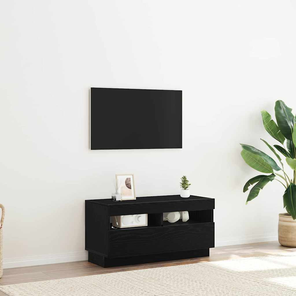 vidaXL TV-Schränk Schwarz Eichen-Optik 80 x 35 x 40 cm Holzwerkstoff