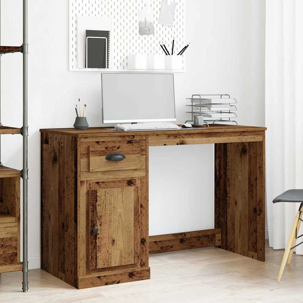 vidaXL Schreibtisch mit Tür Altholz 50 x 115 x 75 cm Holzwerkstoff