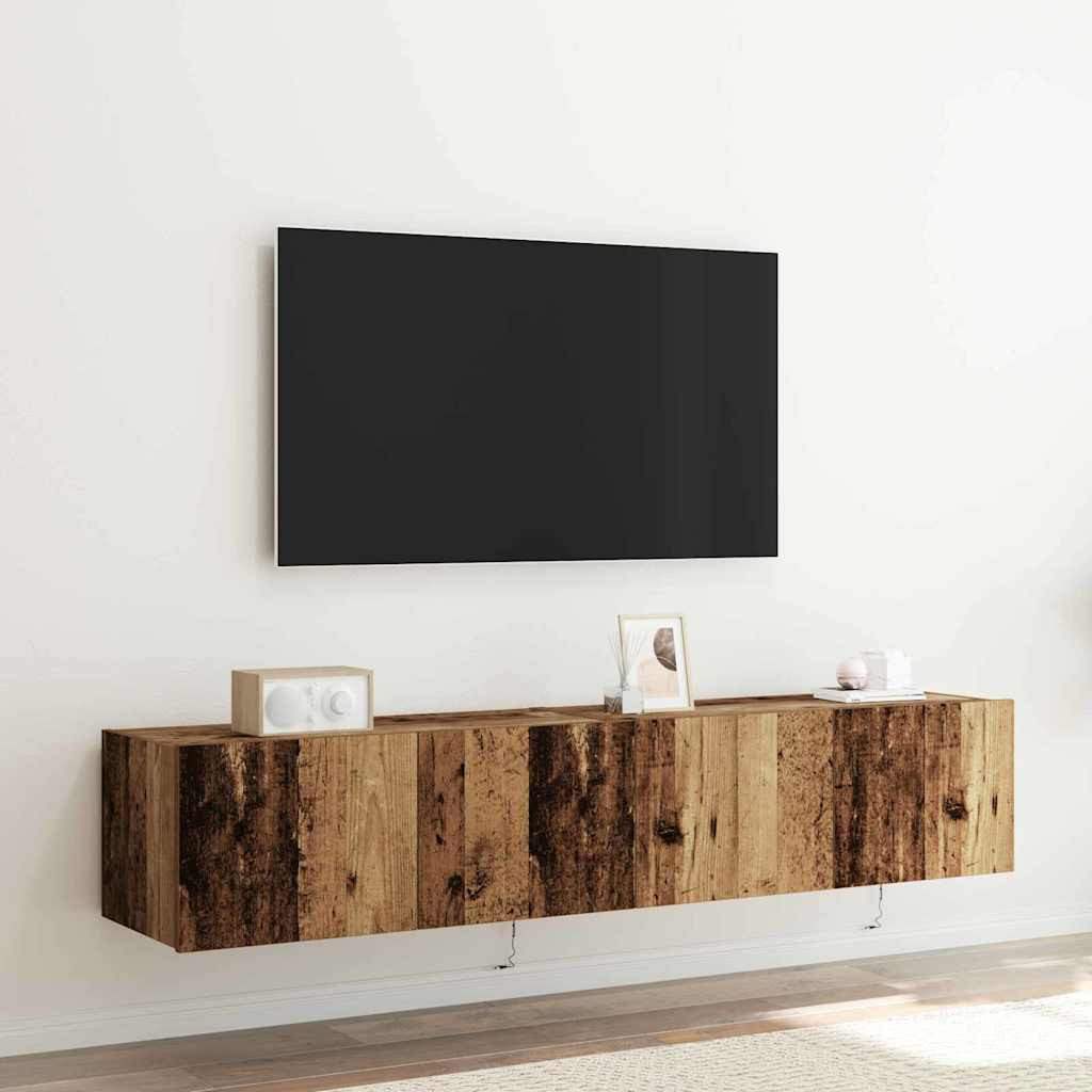 vidaXL TV-Wandschrank 2 pcs Altholz 80 x 35 x 31 cm Holzwerkstoff