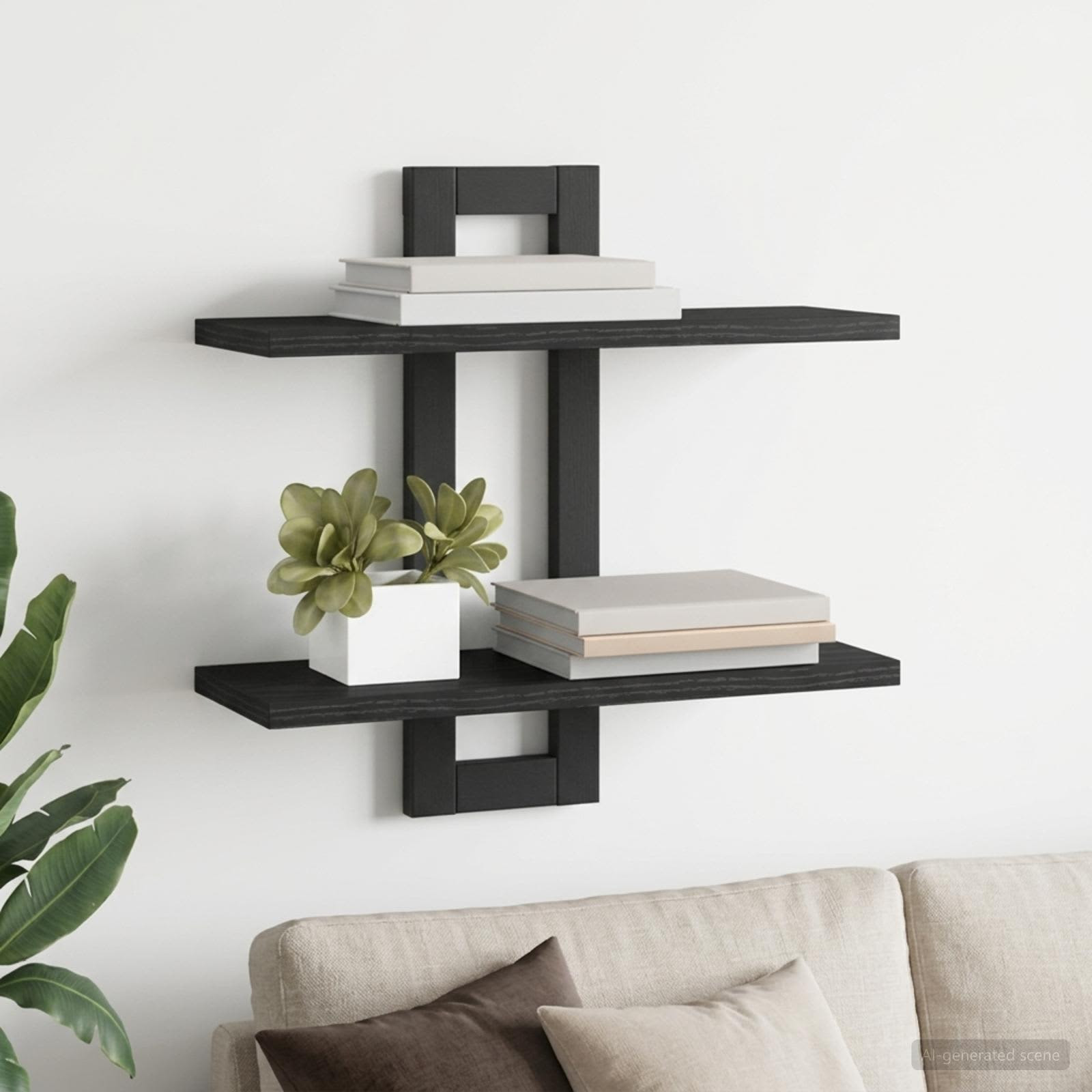 vidaXL Schweberegale Schwarze Eiche 40 x 15 x 40 cm Holzwerkstoff