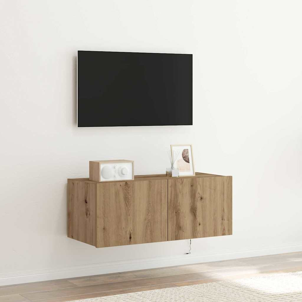vidaXL TV-Wandschrank 80 x 35 x 31 cm Artisan-Eiche Holzwerkstoff