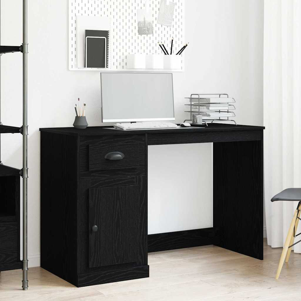 vidaXL Schreibtisch mit Speicher Schwarz Eichen-Optik 50 x 115 x 75 cm