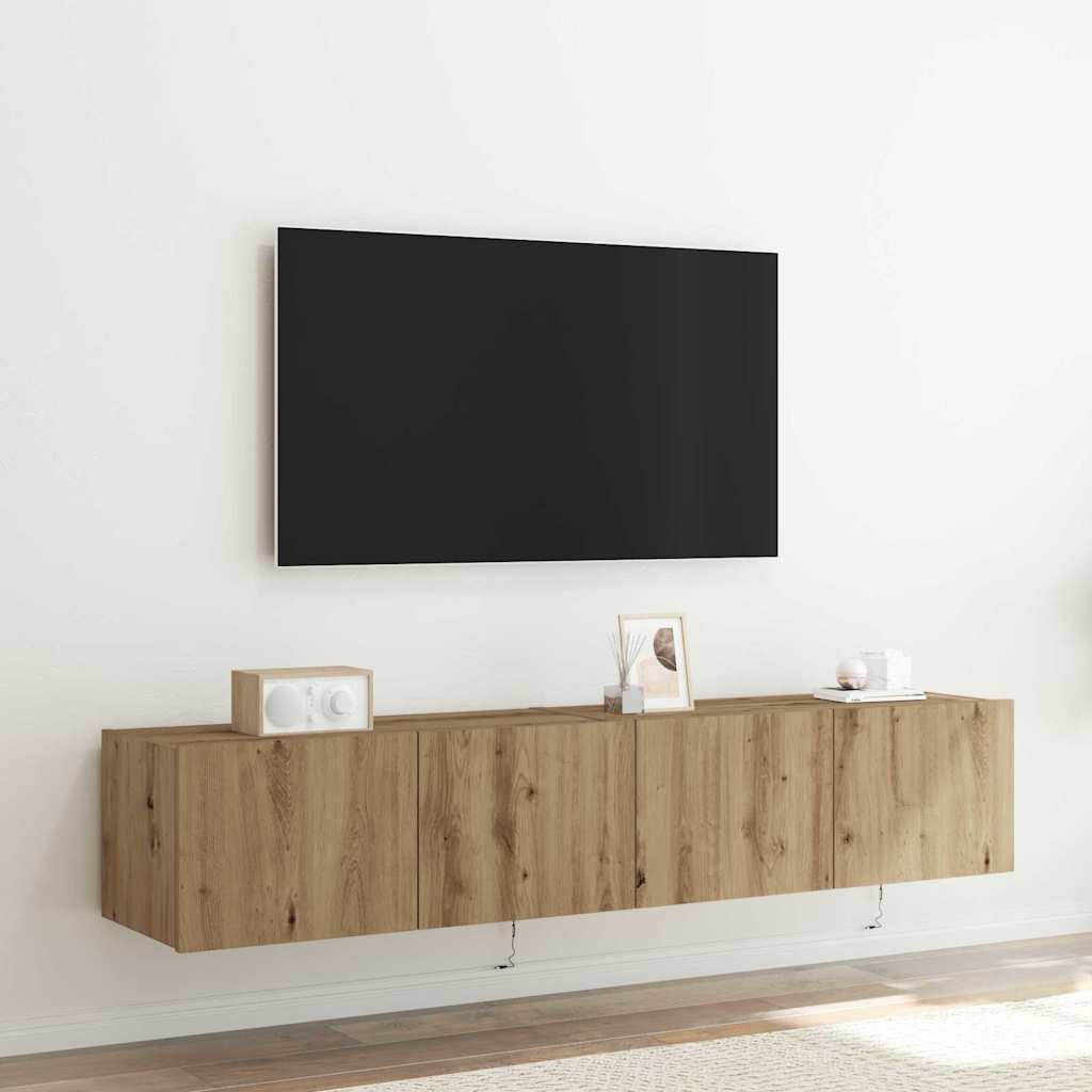 vidaXL TV-Wandschrank 2 pcs Artisan-Eiche Holzwerkstoff