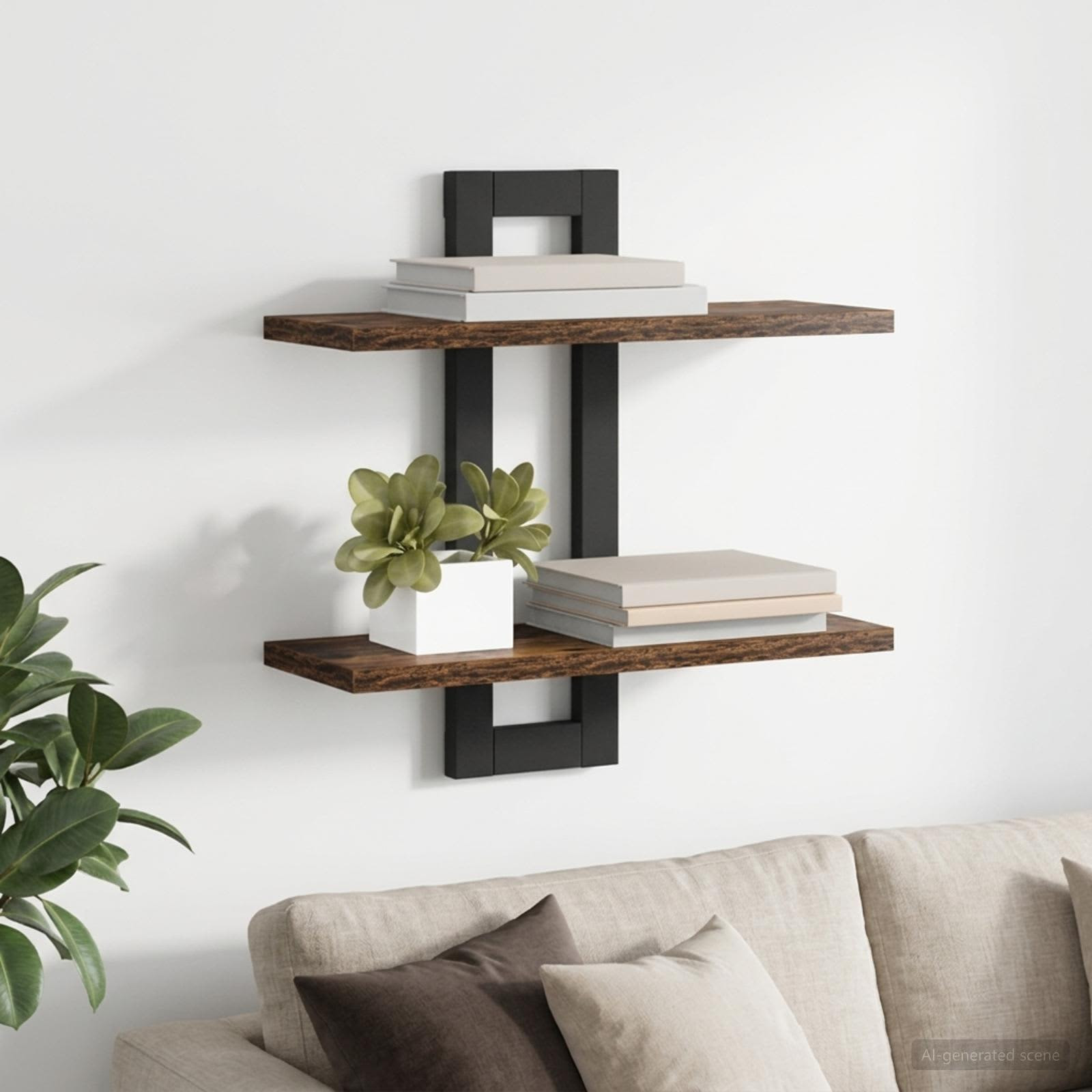 vidaXL Schweberegale Raucheiche 40 x 15 x 40 cm Holzwerkstoff