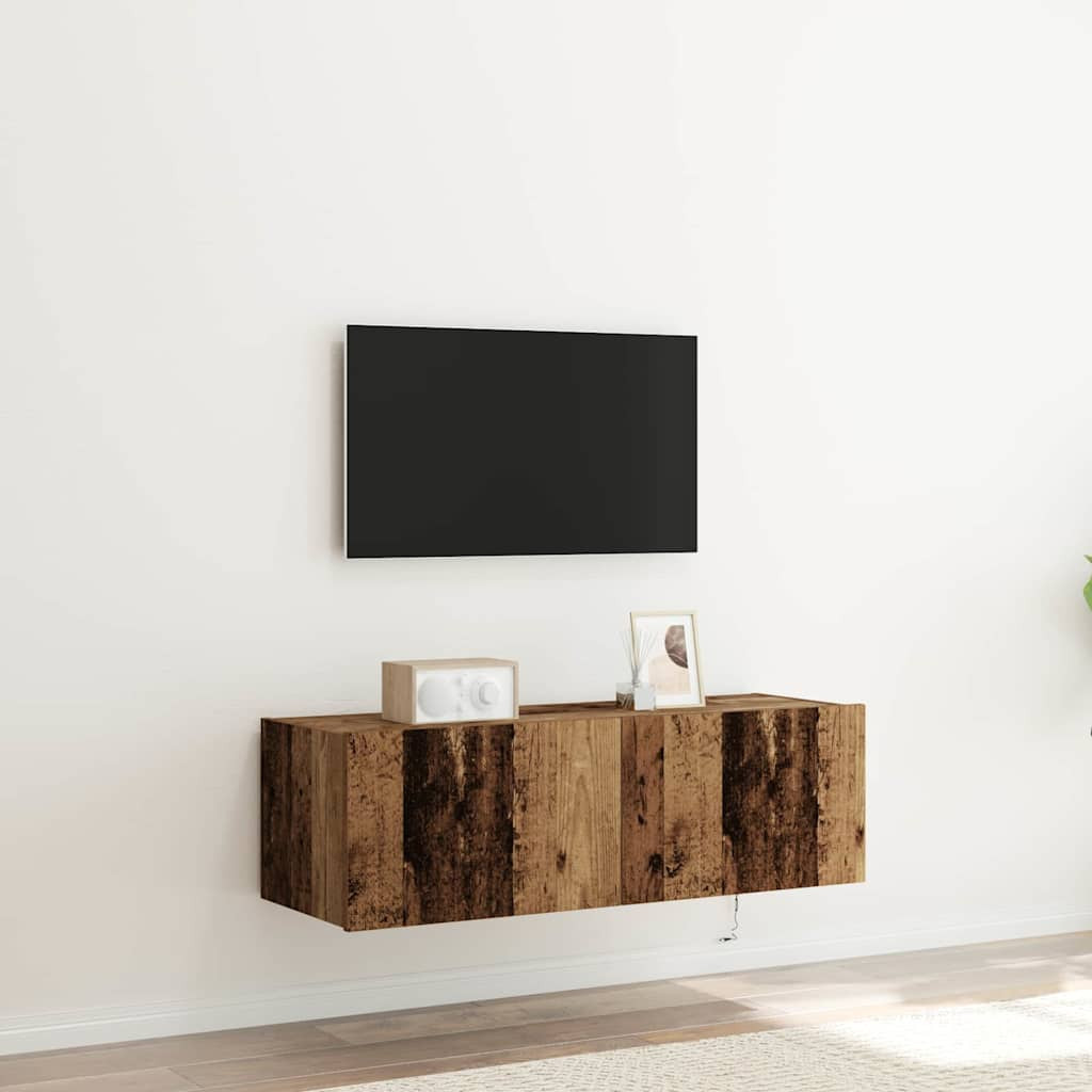 vidaXL TV-Wandschrank 2 pcs Altholz 100 x 35 x 31 cm Holzwerkstoff