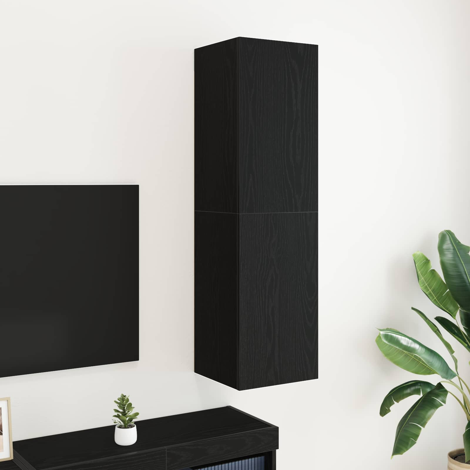vidaXL Wand-TV-Schrank Schwarz Eichen-Optik 30,5 x 30 x 110 cm