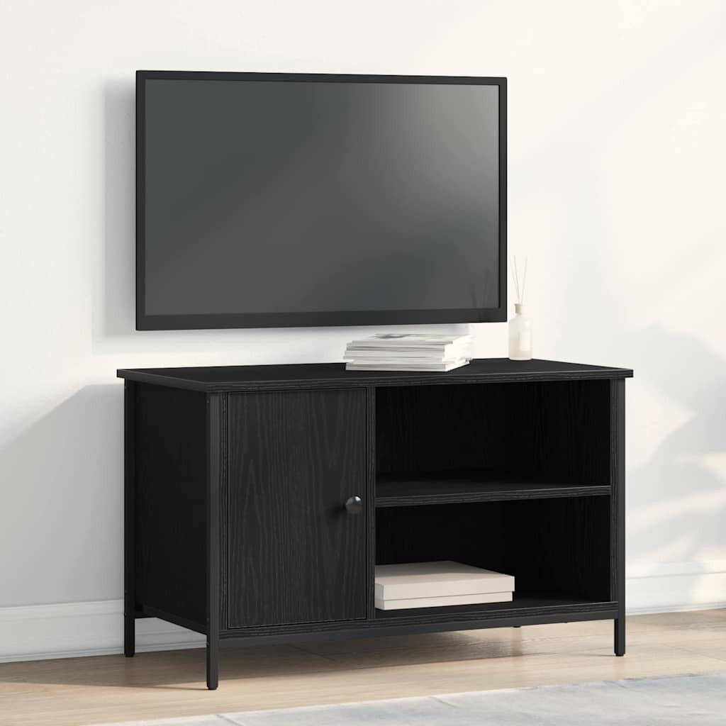 vidaXL TV-Schränk Schwarz Eichen-Optik 80 x 40 x 50 cm Holzwerkstoff