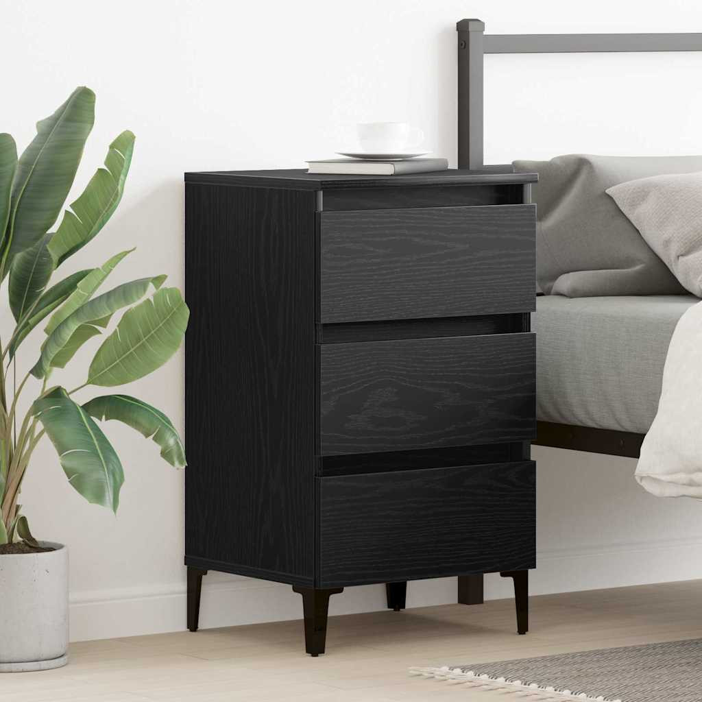 vidaXL Nachttisch Schwarz Eichen-Optik 40 x 35 x 69 cm Holzwerkstoff