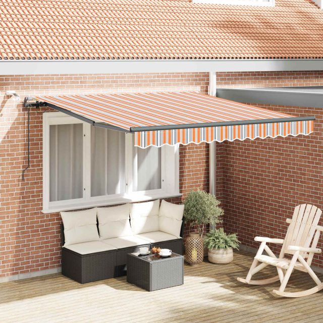 vidaXL Ausziehbare Markise Mehrfarbig 300 x 250 cm Polyester