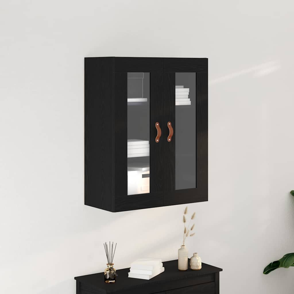 vidaXL Wandschrank Wandmontiert Schwarz Eichen-Optik 69,5 x 34 x 90 cm