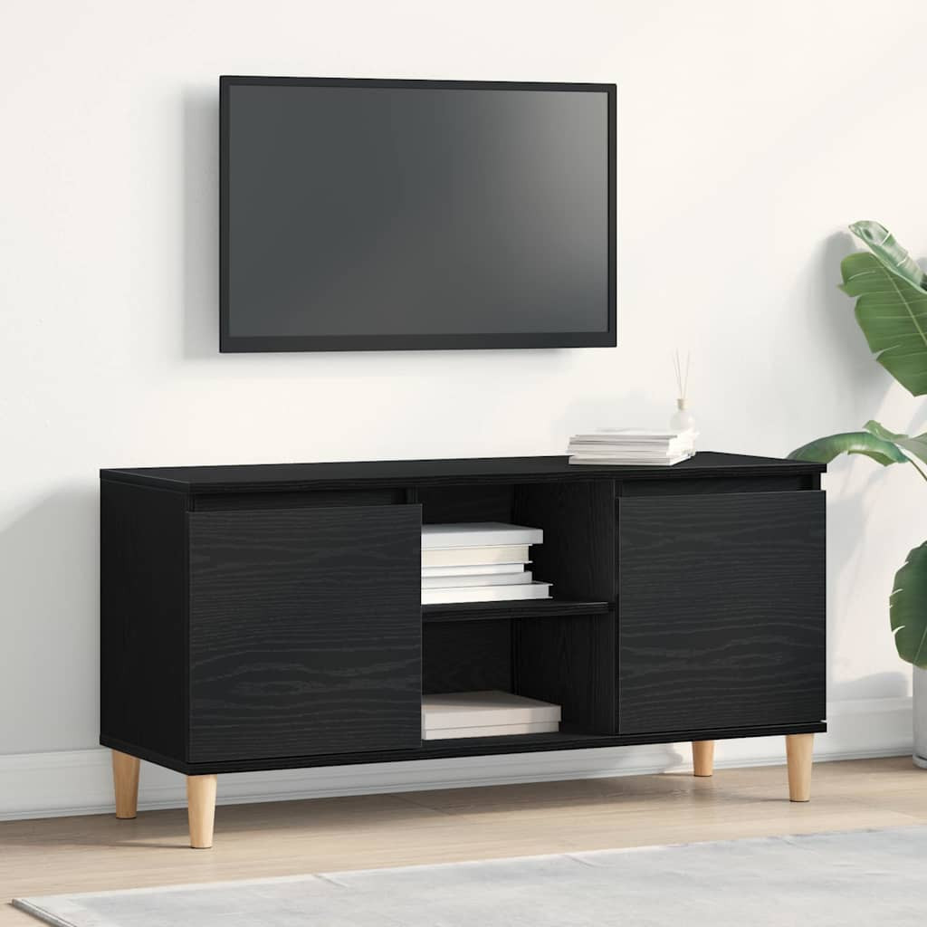 vidaXL TV-Schränk Schwarz Eichen-Optik 102 x 35 x 50 cm Holzwerkstoff