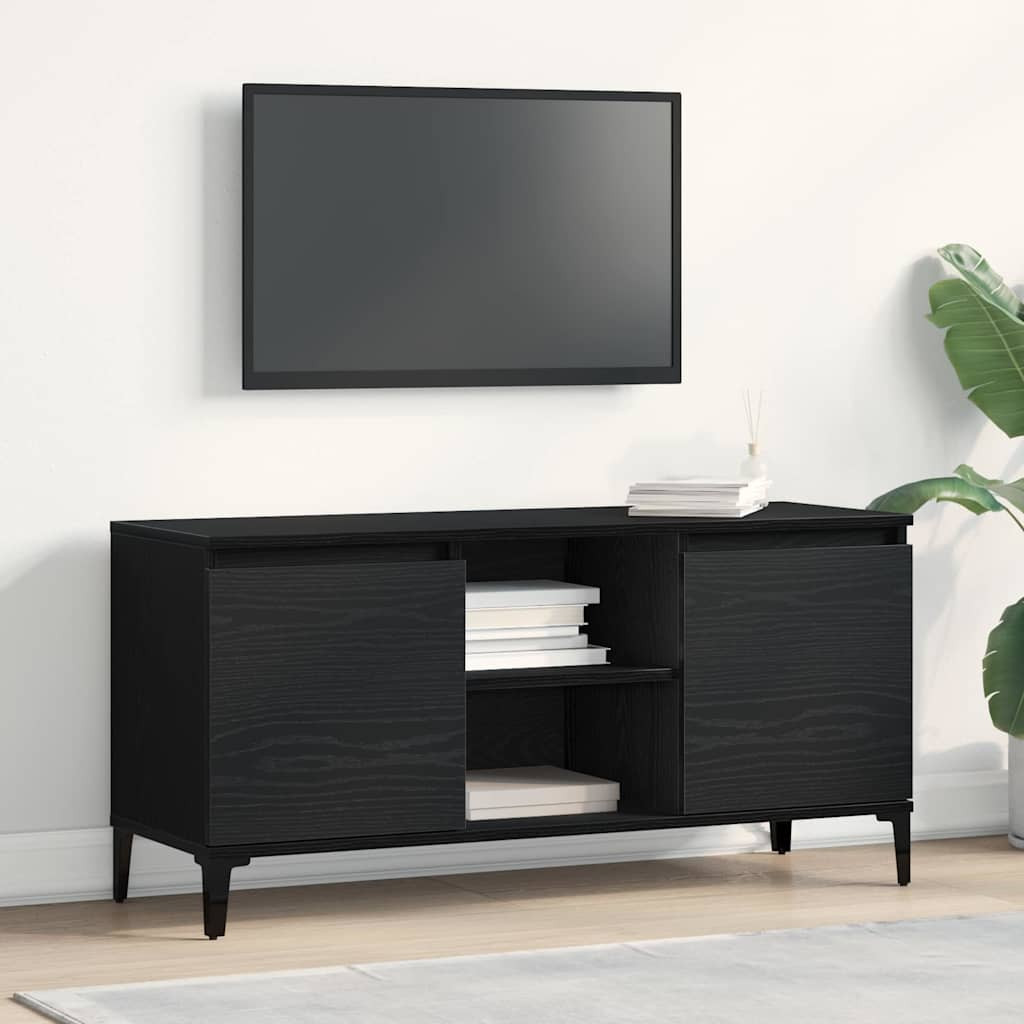 vidaXL TV-Schränk Schwarz Eichen-Optik 102 x 35 x 50 cm Holzwerkstoff