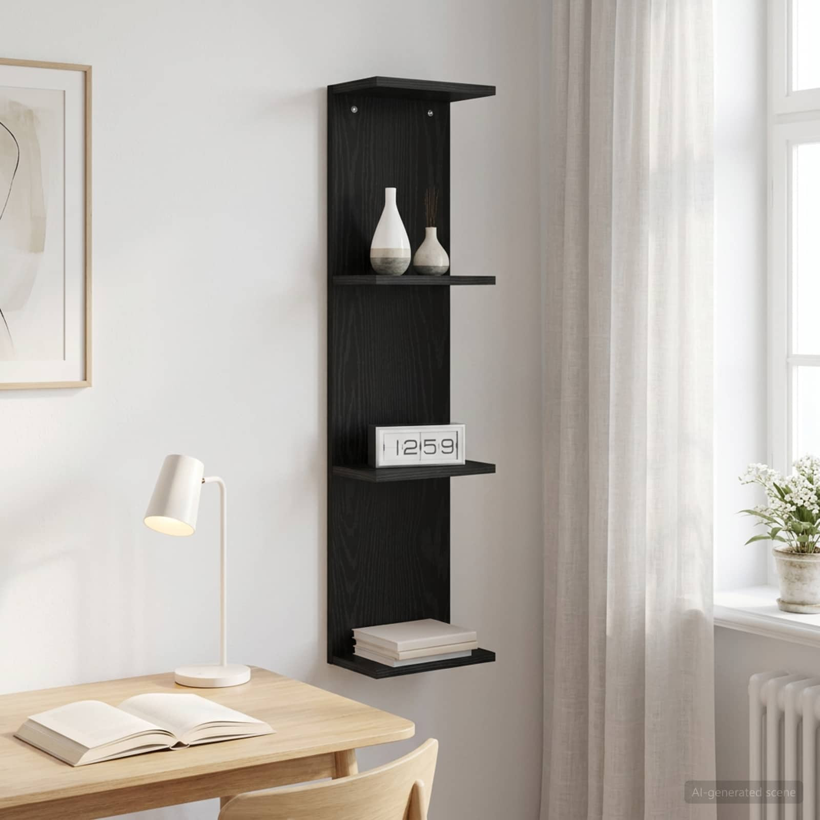 vidaXL Wandregal Schwarze Eiche 22 x 15 x 100 cm Holzwerkstoff