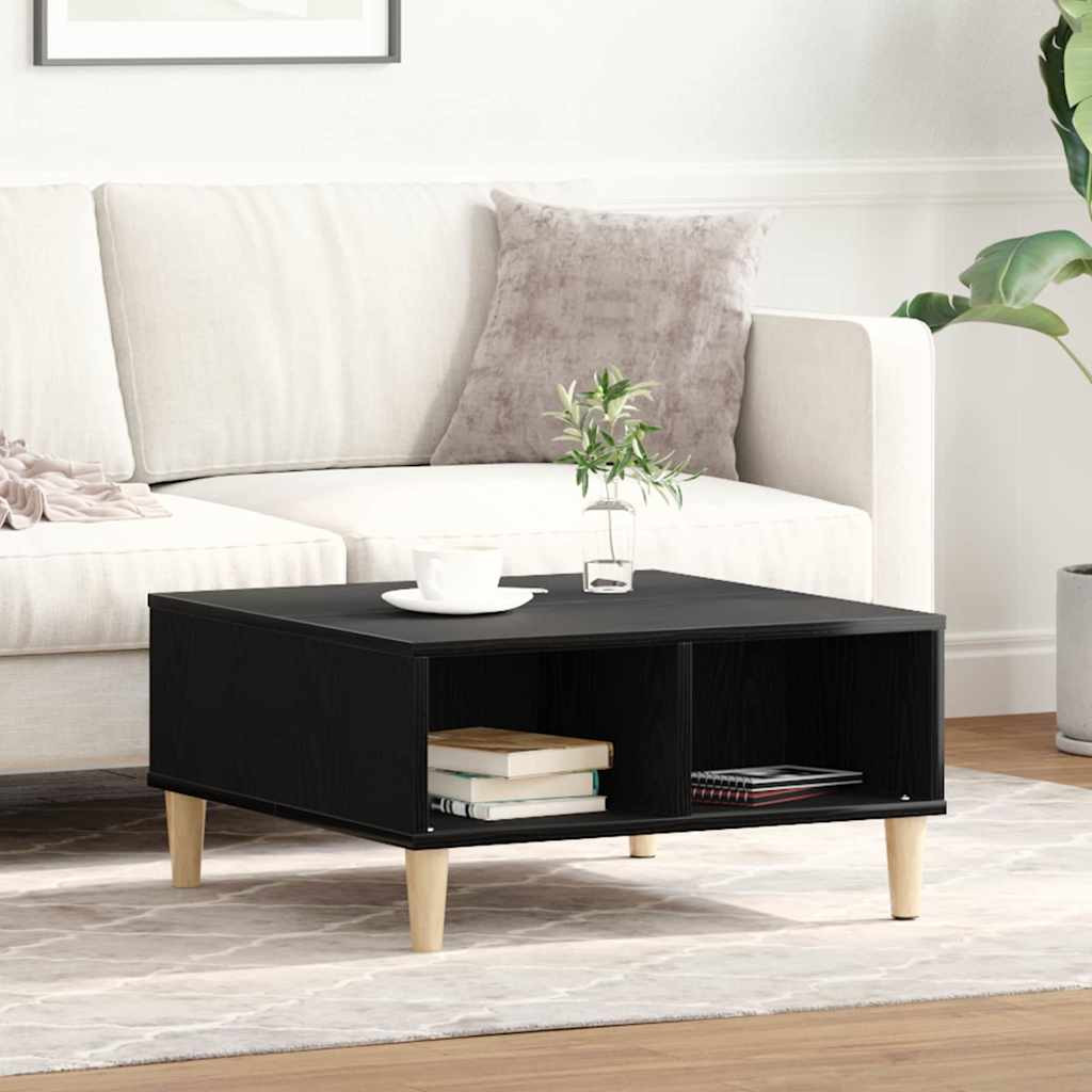 vidaXL Couchtisch Schwarz Eichen-Optik 60 x 60 x 30 cm Holzwerkstoff
