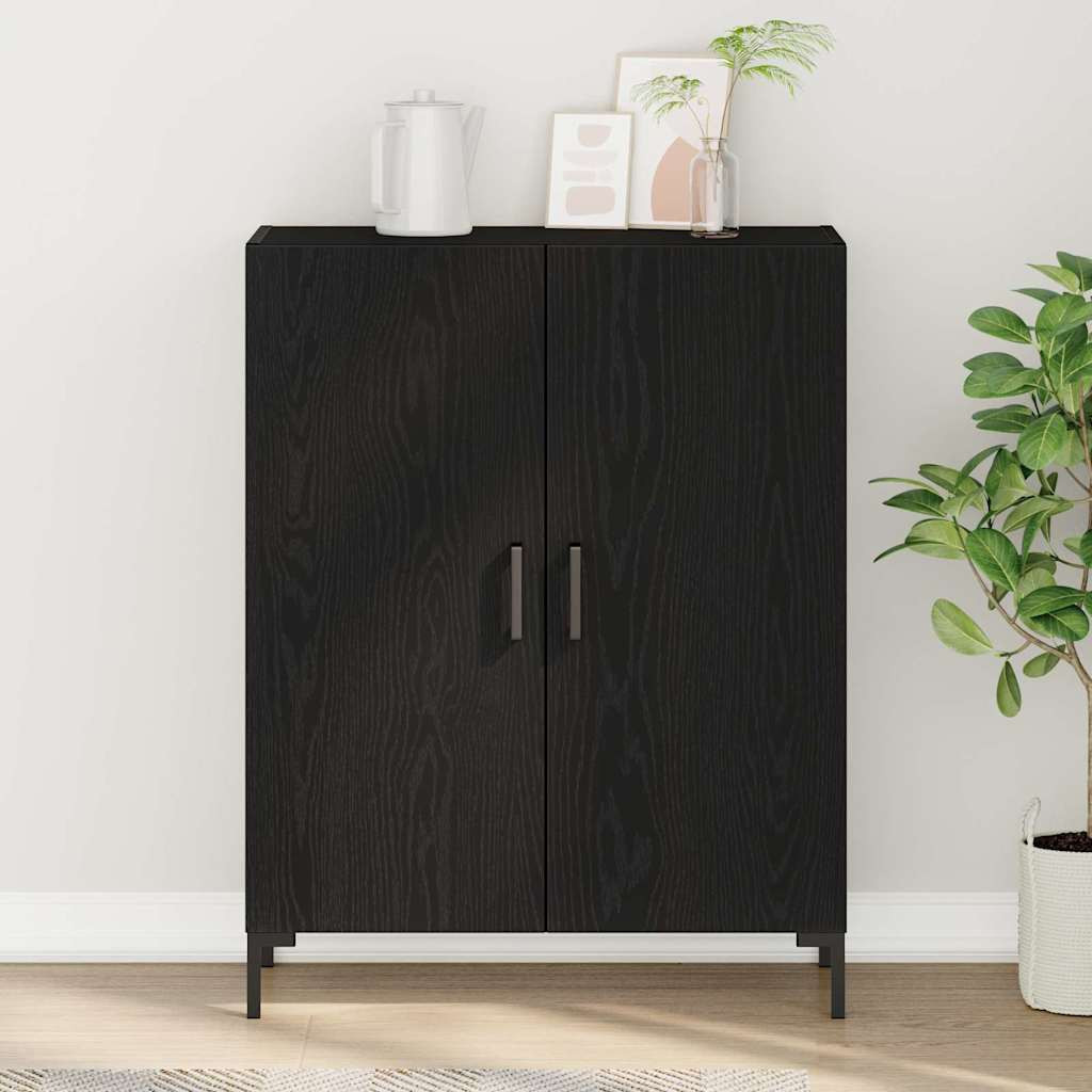 vidaXL Sideboard Schwarz Eichen-Optik 69,5 x 34 x 90 cm Holzwerkstoff