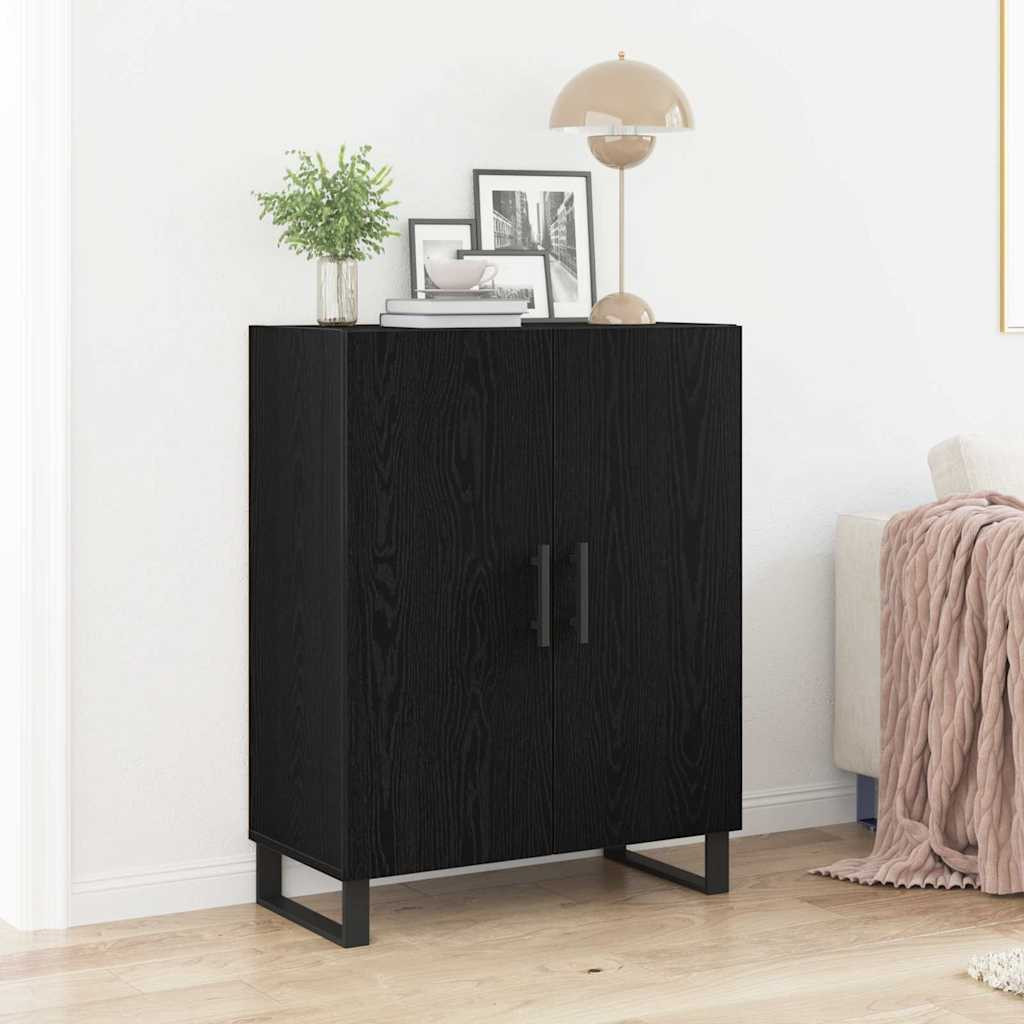 vidaXL Sideboard Schwarz Eichen-Optik 69,5 x 34 x 90 cm Holzwerkstoff