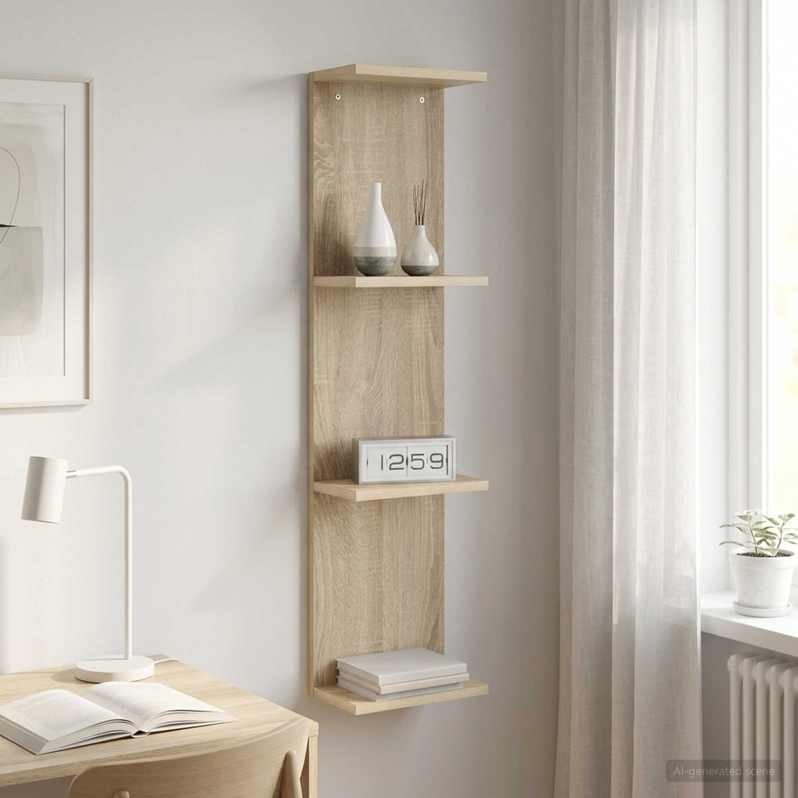 vidaXL Wandregal Sonoma-Eiche 22 x 15 x 100 cm Holzwerkstoff