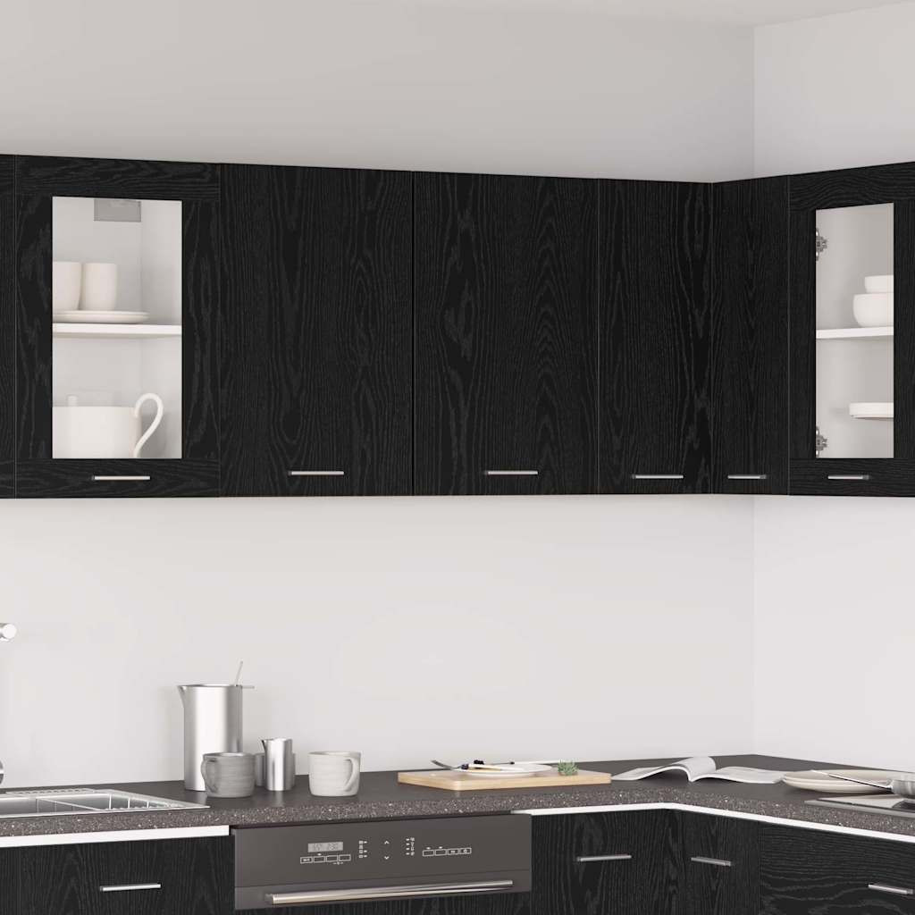 vidaXL Hängeschrank Lyon Schwarz Eichen-Optik 80 x 31 x 60 cm