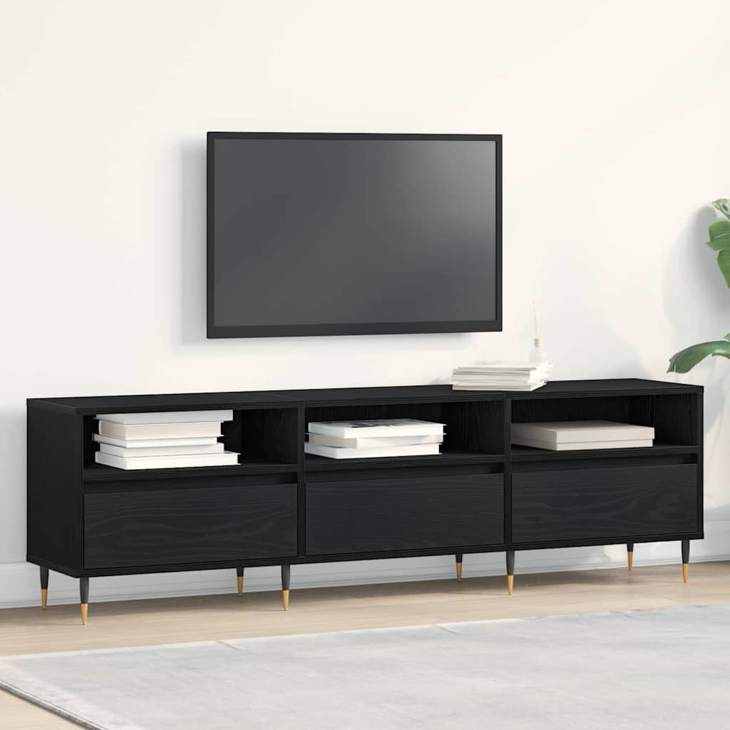 vidaXL TV-Schränk Schwarz Eichen-Optik 150 x 30 x 44,5 cm