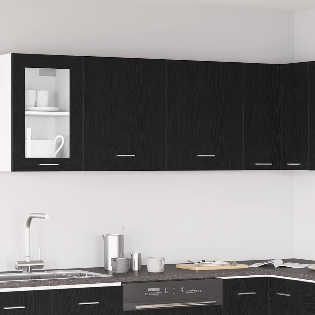 vidaXL Hängeschrank Lyon 2 pcs Schwarz Eichen-Optik 50 x 31 x 60 cm