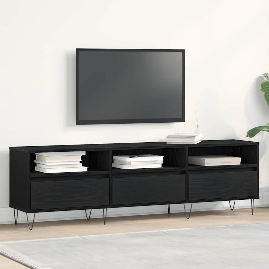 vidaXL TV-Schränk Schwarz Eichen-Optik 150 x 30 x 44,5 cm