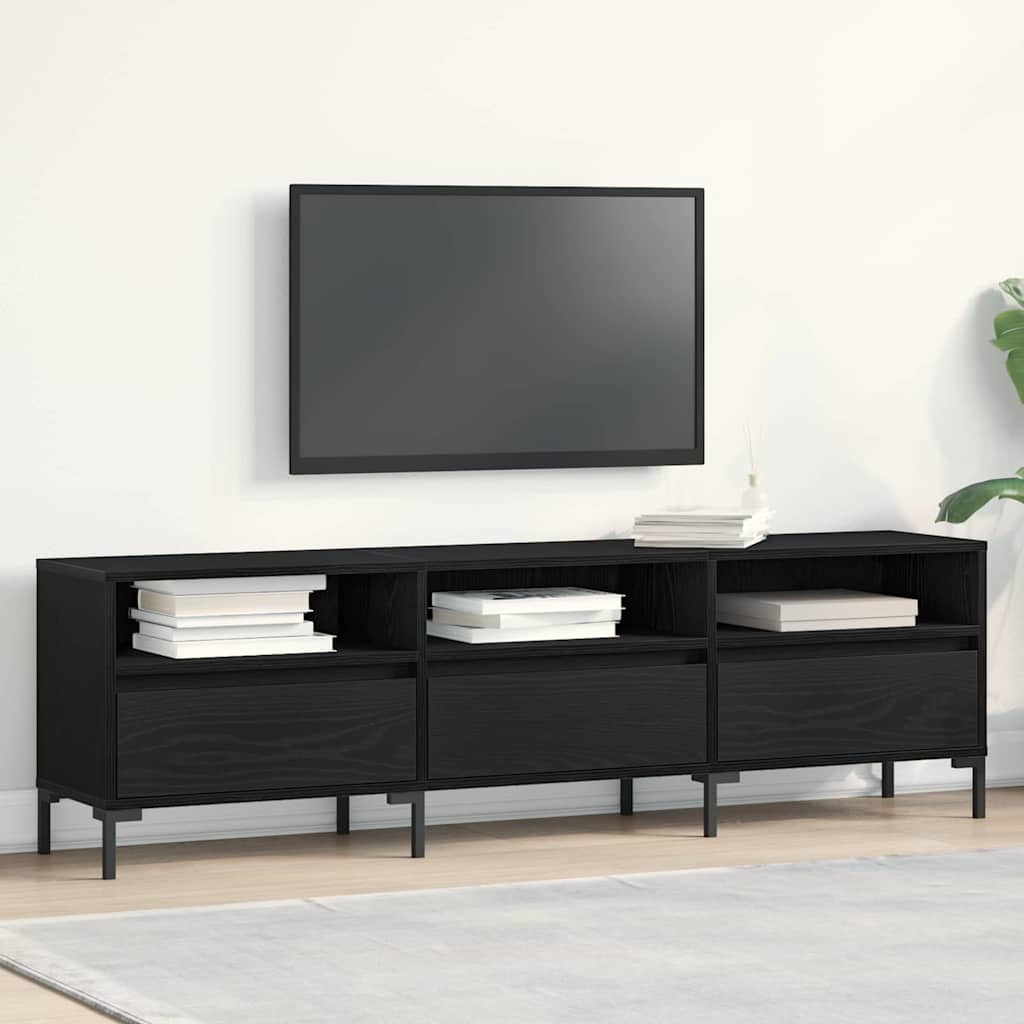 vidaXL TV-Schränk Schwarz Eichen-Optik 150 x 30 x 44,5 cm